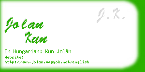 jolan kun business card