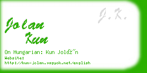 jolan kun business card